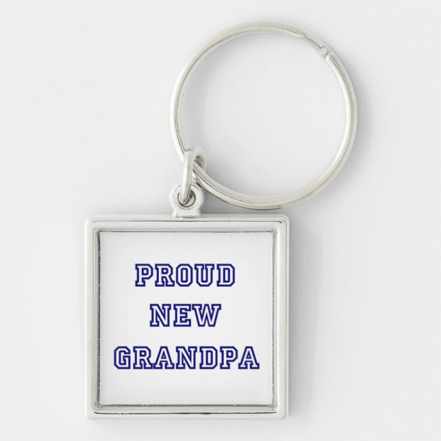 Proud New Grandpa University Text Gifts Key Ring (Front)