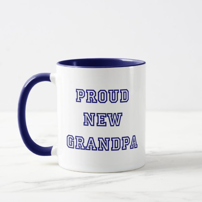Proud New Grandpa-University Text Tshirts Mug (Left)