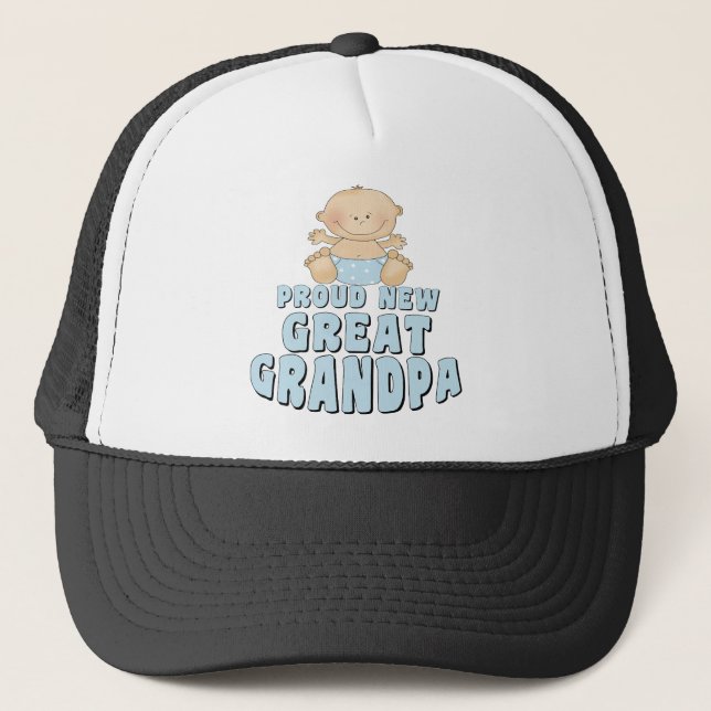 PROUD NEW Great Grandpa Boy Trucker Hat (Front)