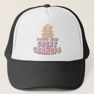 PROUD NEW Great Grandpa Girl Trucker Hat