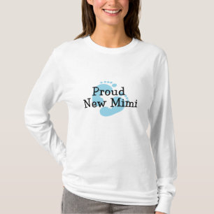 Proud New Mimi Baby Boy Footprints T-Shirt