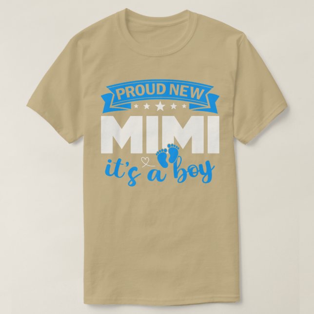 Proud New Mimi It's A Boy Gender Reveal Men Women  T-Shirt (Design Front)