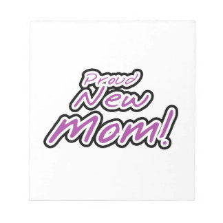 Proud New Mum Black and Purple Text Gifts Notepad