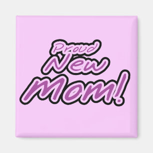Proud New Mum Purple Text Tshirts and Gifts Magnet