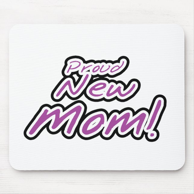 Proud New Mum Purple Text Tshirts and Gifts Mouse Pad (Front)