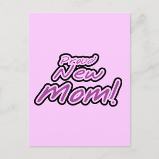Proud New Mum Purple Text Tshirts and Gifts Postcard