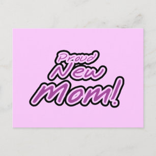 Proud New Mum Purple Text Tshirts and Gifts Postcard