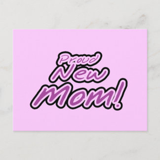 Proud New Mum Purple Text Tshirts and Gifts Postcard