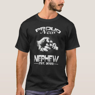 Proud New Nephew Est 2023 Father's Day   T-Shirt