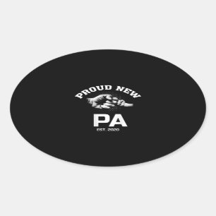 Proud New Pa EST 2020 Gift For Dad Grandpa Uncle Oval Sticker