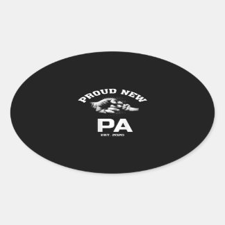 Proud New Pa EST 2020 Gift For Dad Grandpa Uncle Oval Sticker