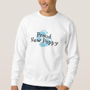 Proud New Poppy Baby Boy Footprints Sweatshirt