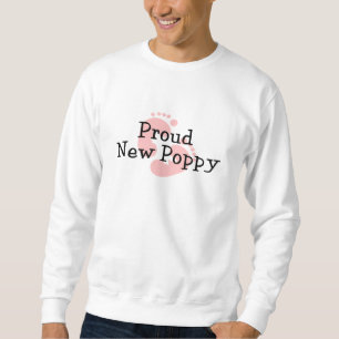 Proud New Poppy Baby Girl Footprints Sweatshirt