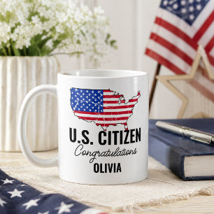Proud New U.S. Citizen – American Map Coffee Mug