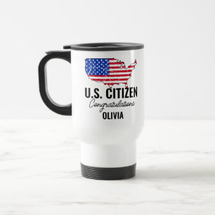 Proud New U.S. Citizen – American Map Travel Mug