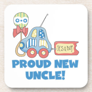 Proud New Uncle Car It's a Boy Gifts Coaster