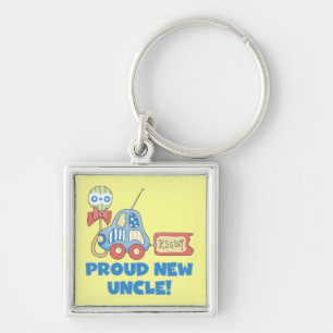 Proud New Uncle Car It's a Boy Gifts Key Ring
