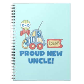 Proud New Uncle Car It's a Boy Gifts Spiral Notebook