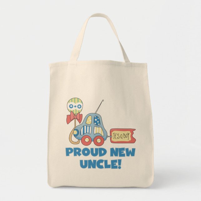 Proud New Uncle It's a Boy Tshirts and Gifts Tote Bag (Front)