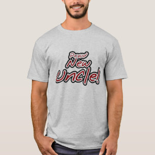 Proud New Uncle - Red and Black Text T-Shirt