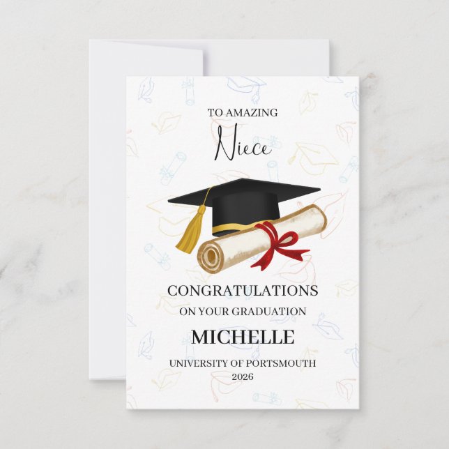 Proud Niece Graduation Personalised Card (Front)