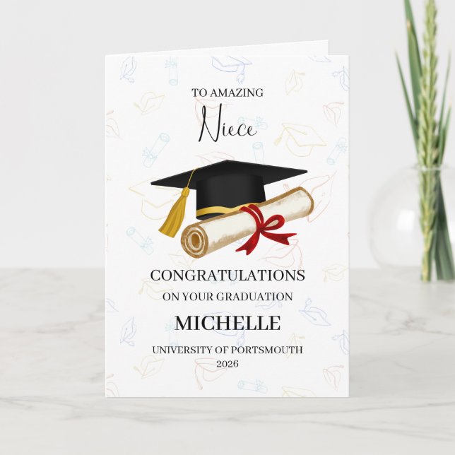 Proud Niece Graduation Personalised Card (Front)