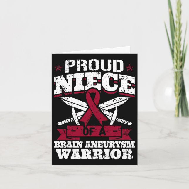 Proud Niece Of A Brain Aneurysm Warrior Awareness  Card (Front)