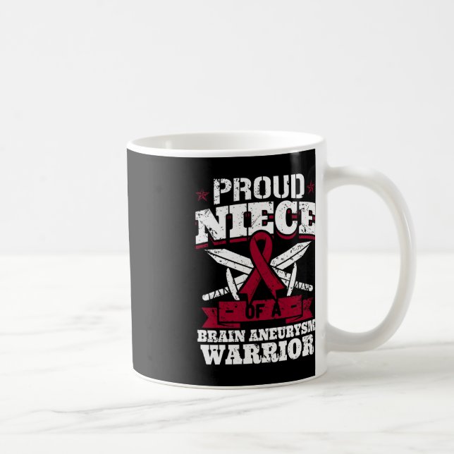 Proud Niece Of A Brain Aneurysm Warrior Awareness  Coffee Mug (Right)