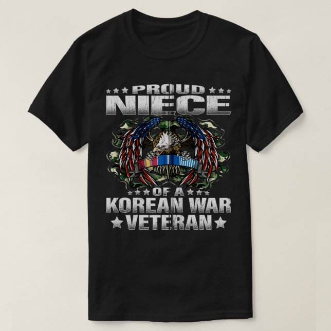 Proud Niece Of A Korean War Veteran Military Vet's T-Shirt (Design Front)