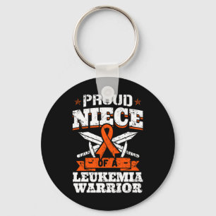 Proud Niece Of A Leukaemia Warrior Awareness Blood Key Ring