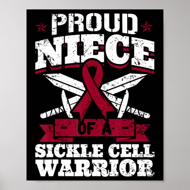 Proud Niece Of A Sickle Cell Warrior Scd Awareness Poster (Front)