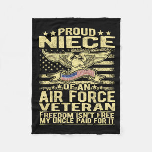 Proud Niece Of An Air Force Veteran - Dom Isnt Fleece Blanket