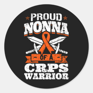 Proud Nonna Of A CRPS Warrior RSD Awareness Ribbon Classic Round Sticker