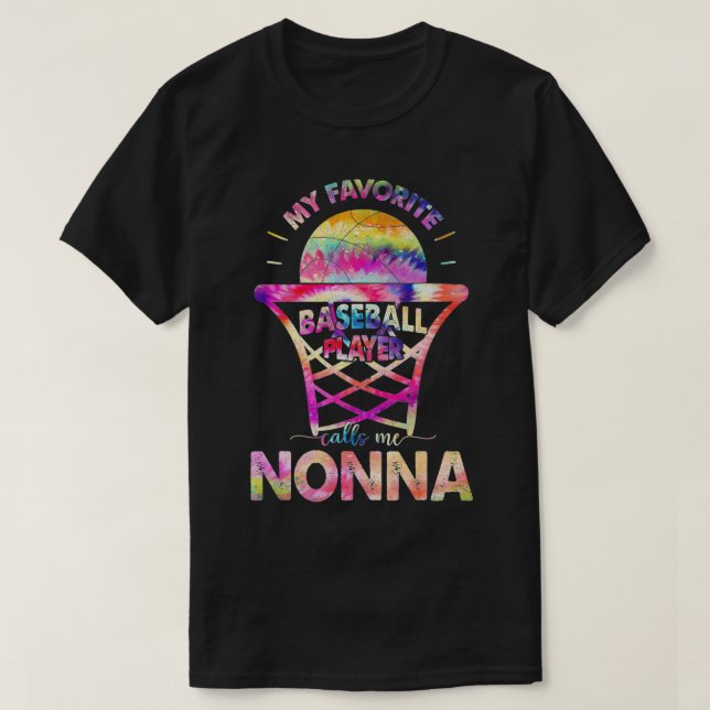 Proud Nonna of Basketball Player Tie Dye Lover Mot T-Shirt (Design Front)