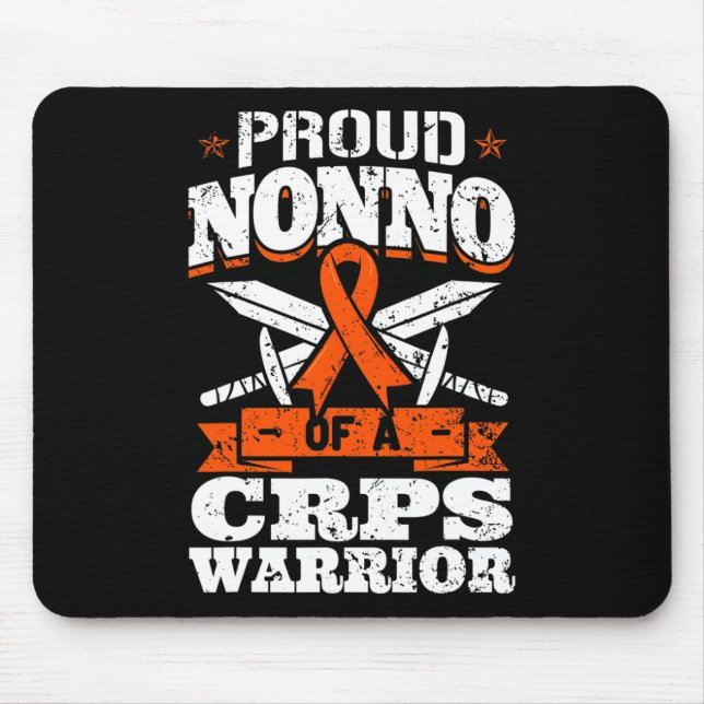 Proud Nonno Of A CRPS Warrior RSD Awareness Ribbon Mouse Pad (Front)