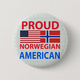 Proud Norwegian American 6 Cm Round Badge