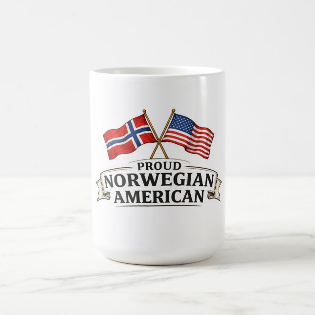 Proud Norwegian American Coffee Mug (Center)