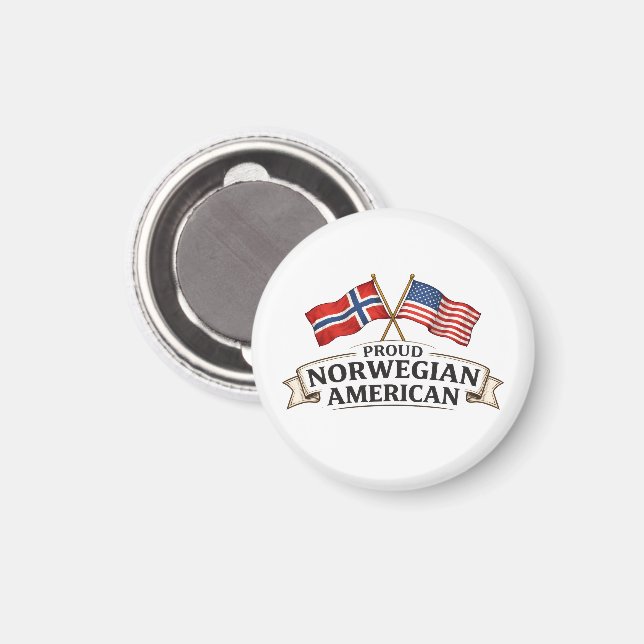Proud Norwegian American Magnet (Front/Back)