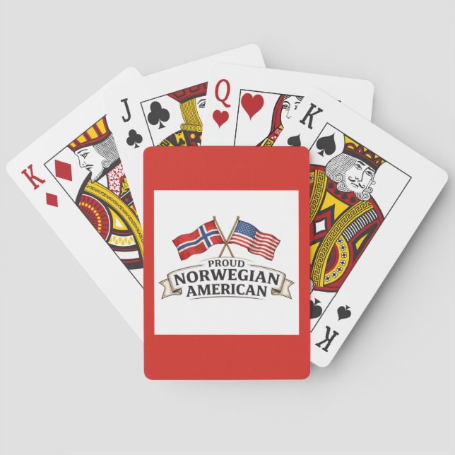 Proud Norwegian American Playing Cards (Back)