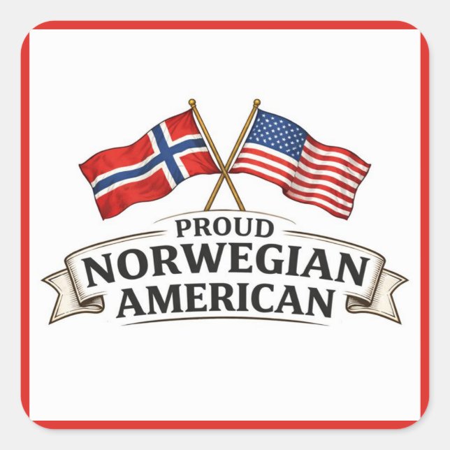 Proud Norwegian American Stickers (Front)