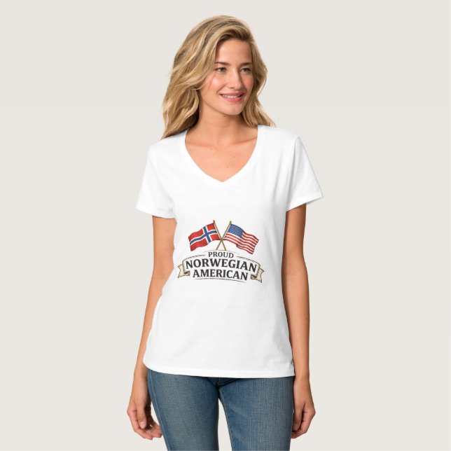 Proud Norwegian American Womens T-Shirt (Front Full)