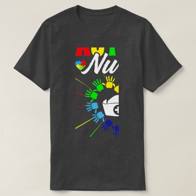Proud Nurse Autism Awareness Men Women Accept Love T-Shirt (Design Front)