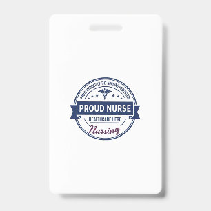 Proud Nurse Healthcare Hero Vintage Badge ID Badge