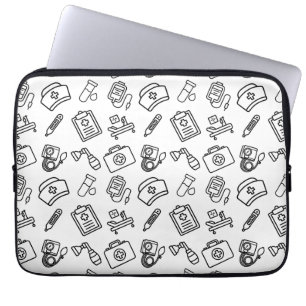 Proud Nurse Icon Pattern Laptop Sleeve
