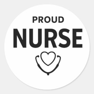 Proud Nurse Sticker – Minimal Medical Design