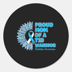 Proud Of A T1d Diabetes Awareness Classic Round Sticker