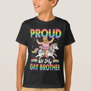 Proud of Gay Brother Proud LGBT Costume Unicorn T-Shirt