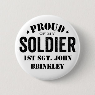 Proud of my Army SOLDIER with Name 6 Cm Round Badge