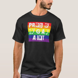 Proud Of My Gay Aunt Gay Pride Rainbow Word T-Shirt