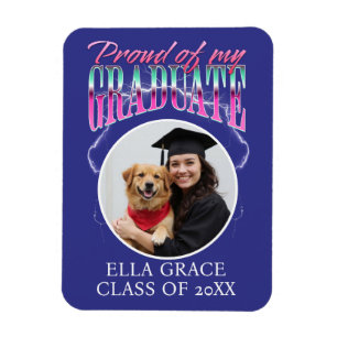 Proud of my Graduate Custom Photo Chrome Lightning Magnet
